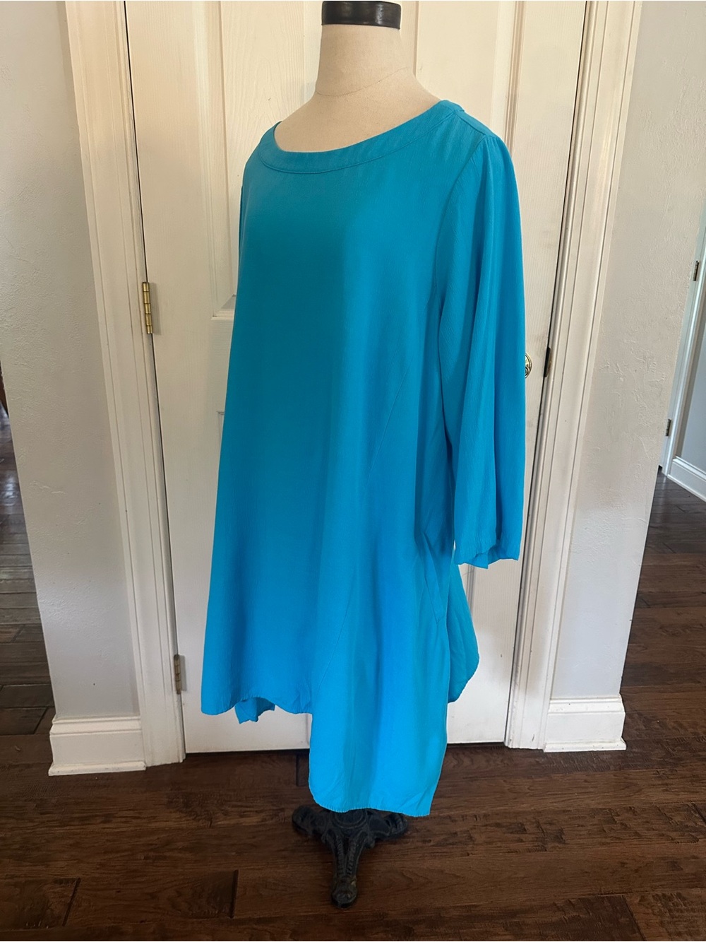 Linea by Louis Dell'Olio Teal Blue Long Sleeve Dress